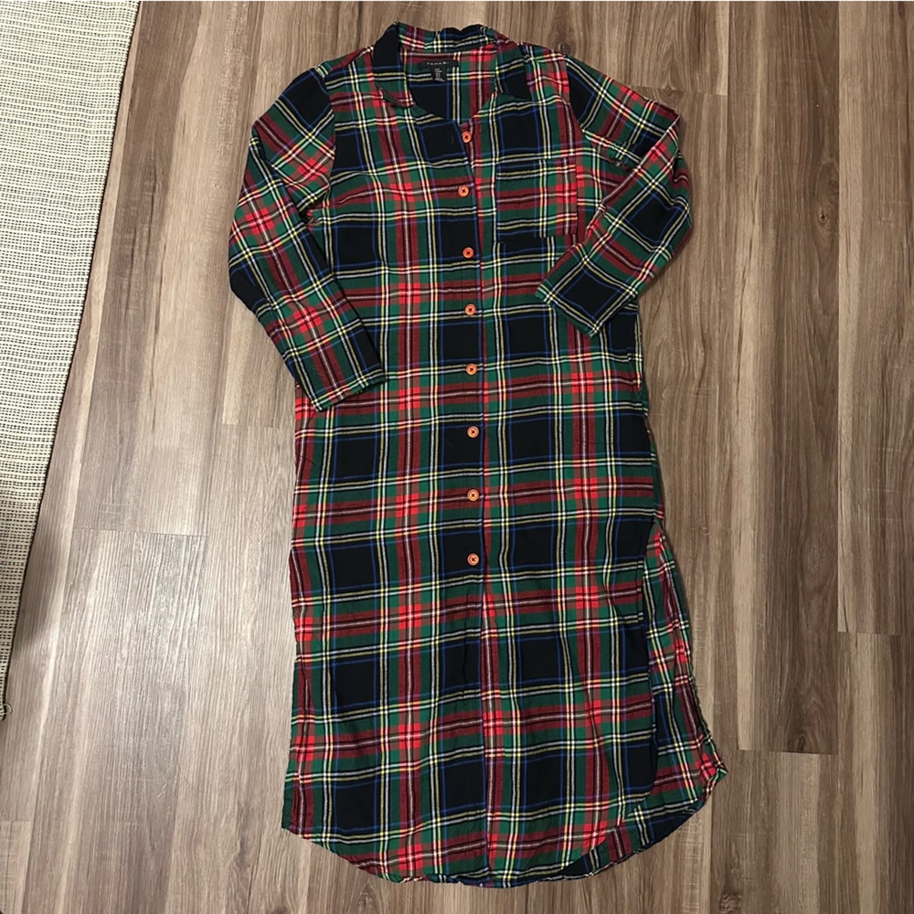 Tahari plaid pyjama dress
